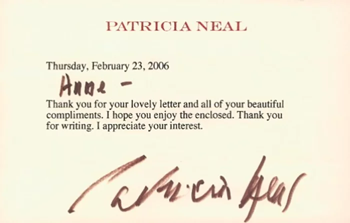 Patricia Neal autograph