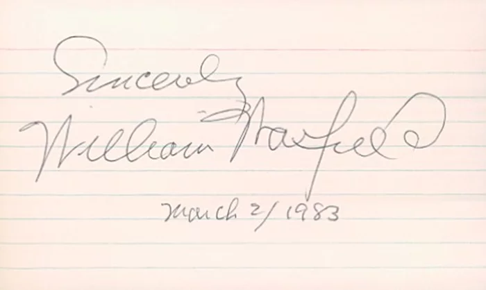 William Warfield autograph