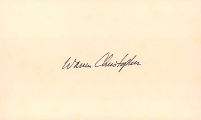 Warren Christopher autograph