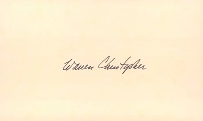 Warren Christopher autograph
