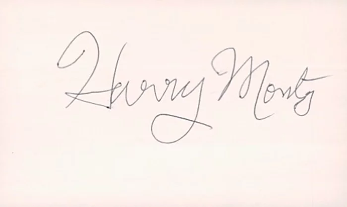 Harry Monty autograph