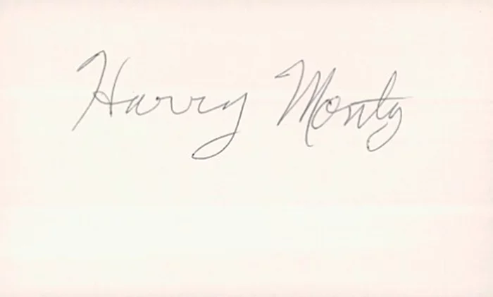Harry Monty autograph