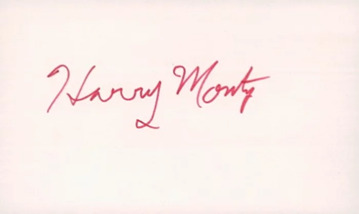 Harry Monty autograph