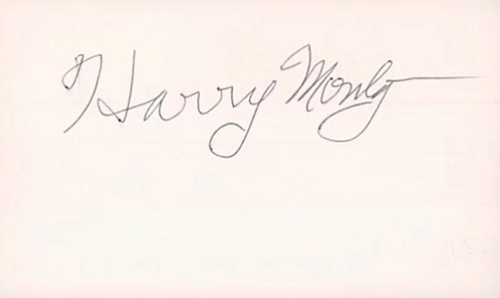 Harry Monty autograph