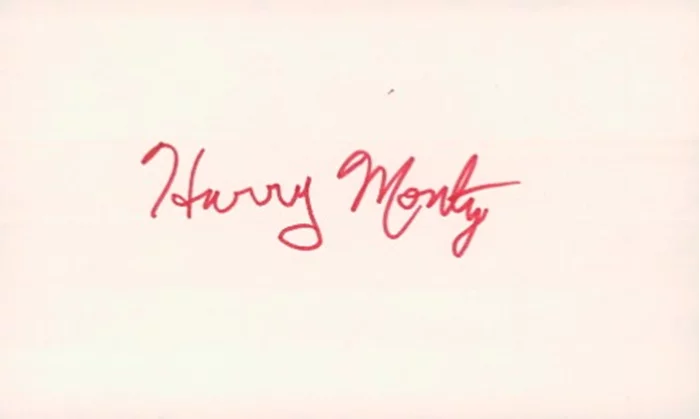 Harry Monty autograph