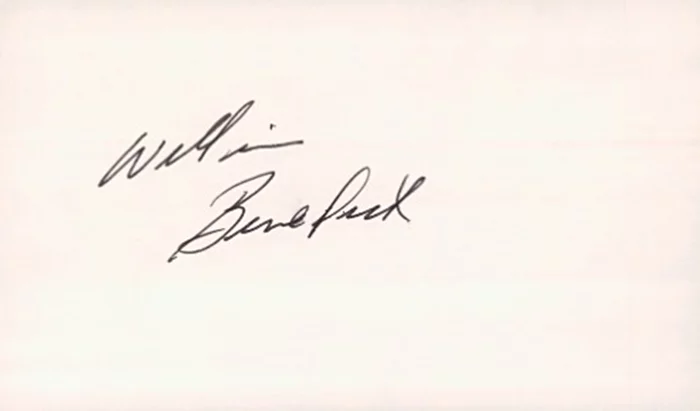 William Benedict autograph