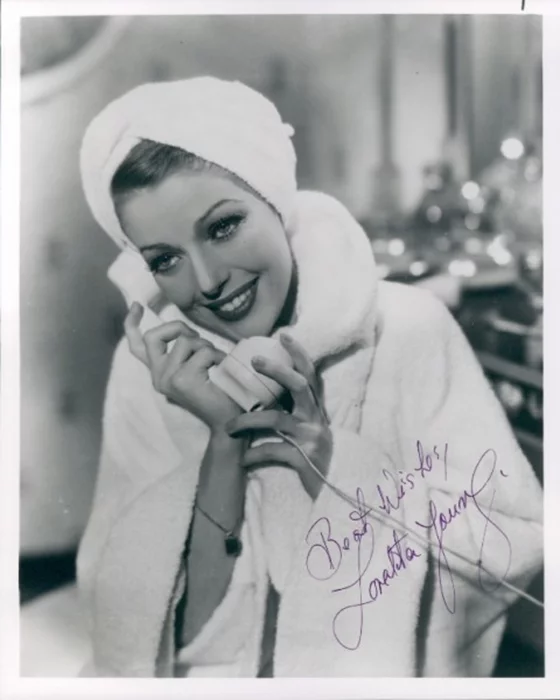 Loretta Young autograph