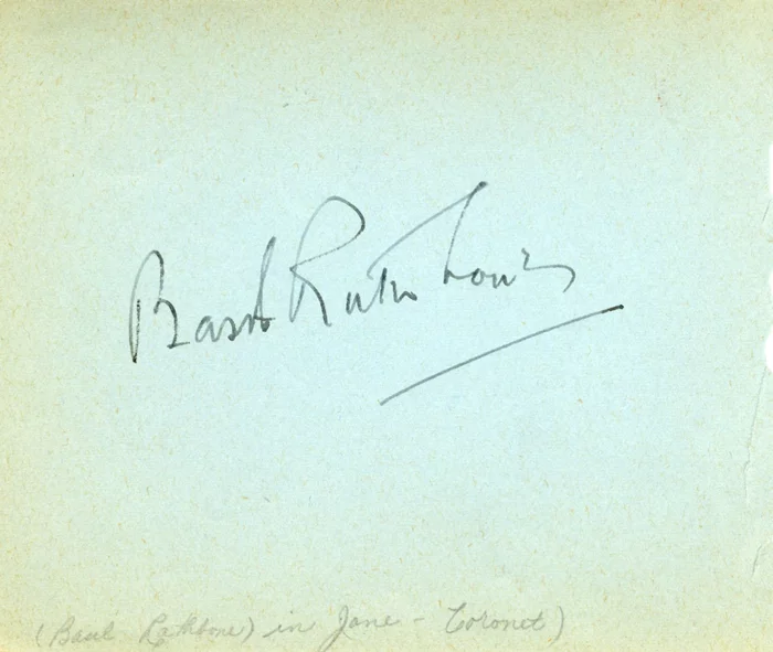Basil Rathbone autograph
