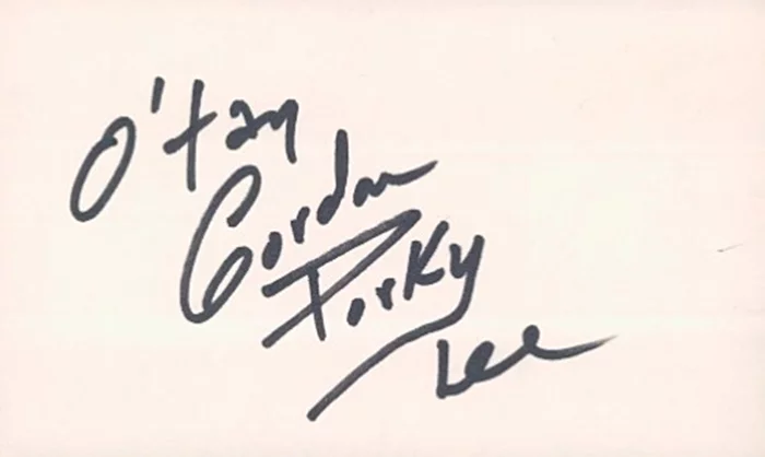 Gordon 'Porky' Lee autograph