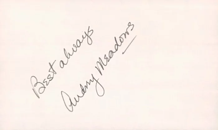 Audrey Meadows autograph