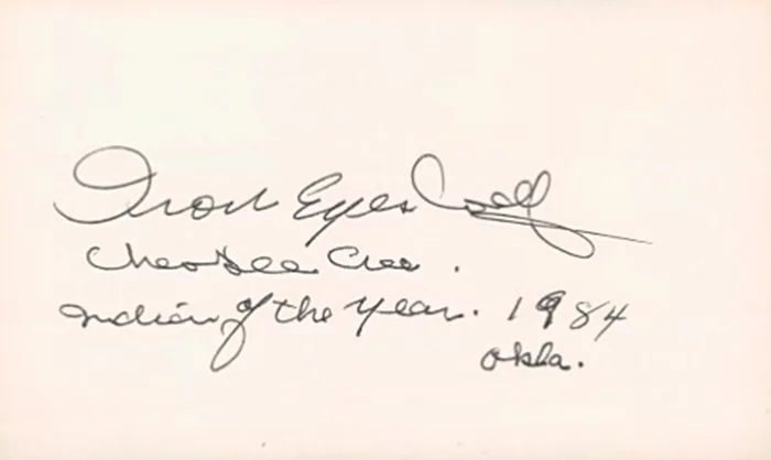 Iron Eyes Cody autograph