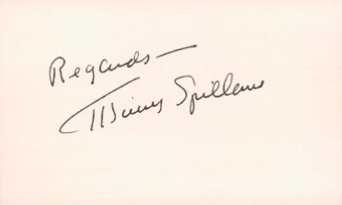 Mickey Spillane autograph