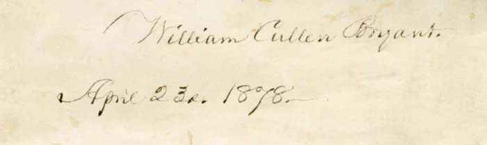 William Cullen Bryant autograph