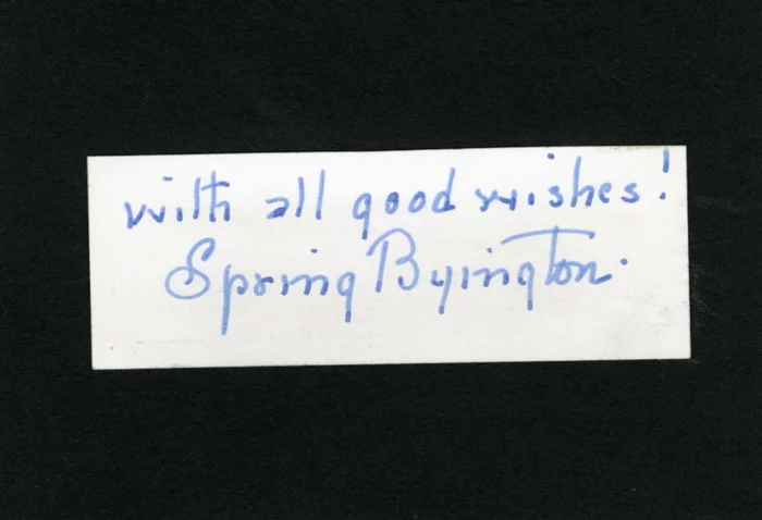 Spring Byington autograph