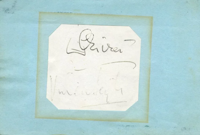 Laurence Olivier and Vivien Leigh autograph