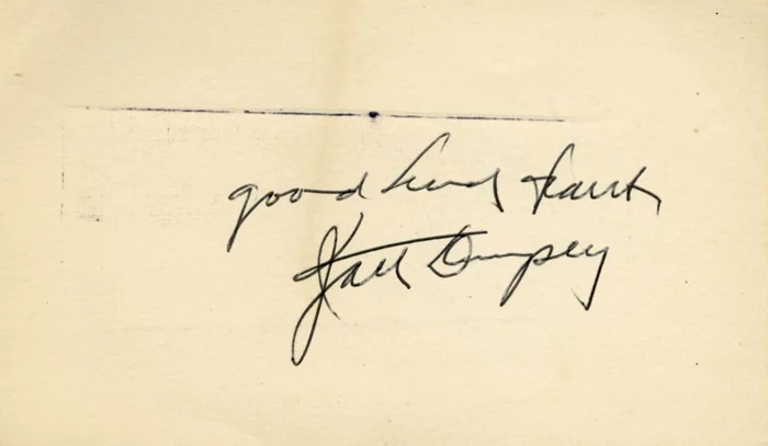 Jack Dempsey autograph