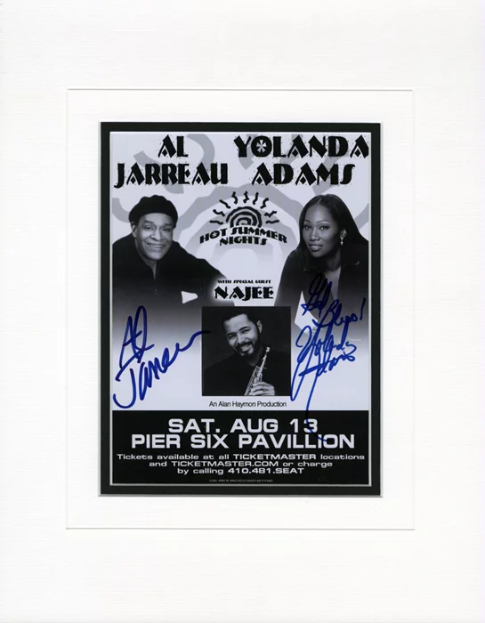 Al Jarreau & Yolanda Adams autograph