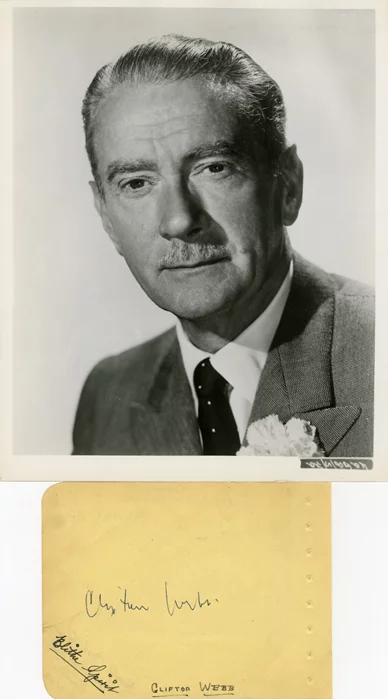 Clifton Webb autograph
