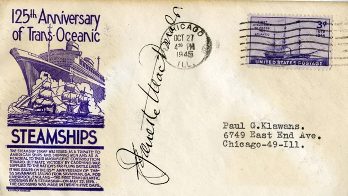 Jeanette MacDonald autograph