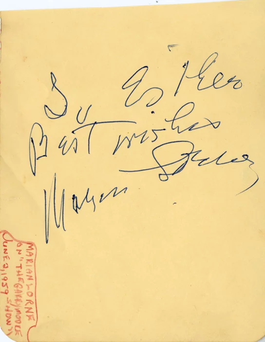 Marion Lorne autograph