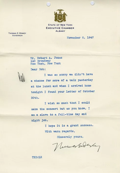 Thomas E. Dewey autograph
