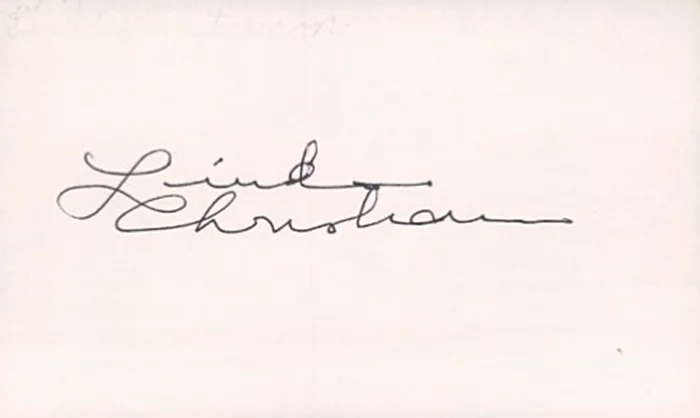 Linda Christian autograph