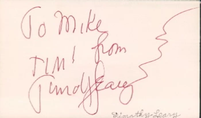 Timothy Leary autograph
