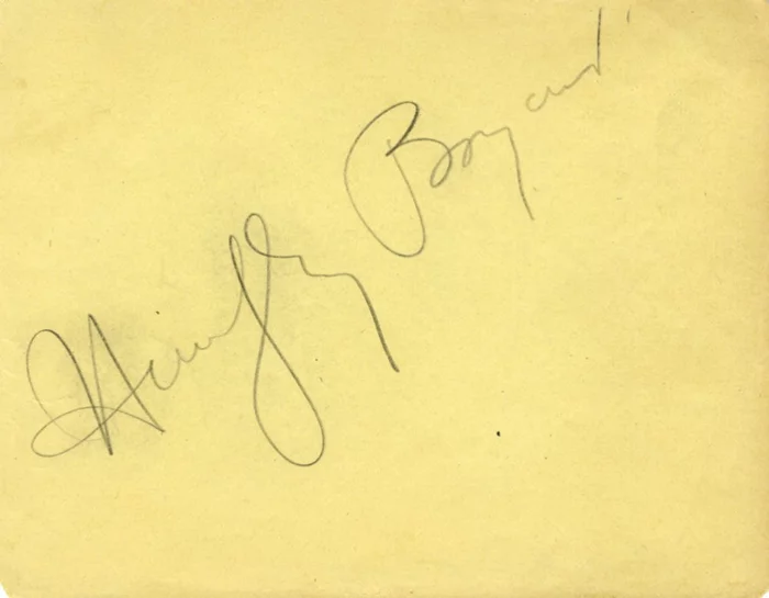 Humphrey Bogart autograph