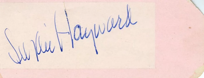 Susan Hayward autograph
