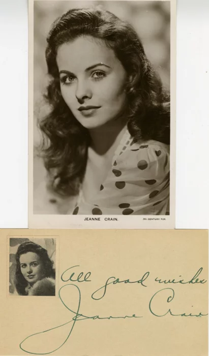 Jeanne Crain autograph