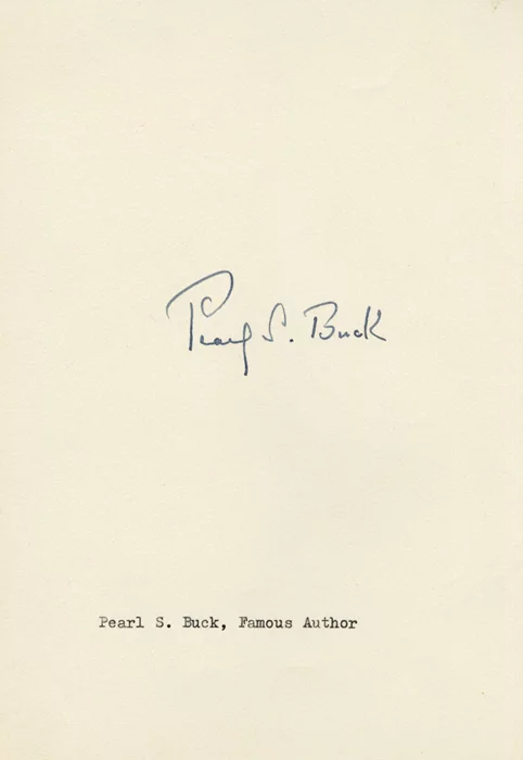 Pearl Buck autograph