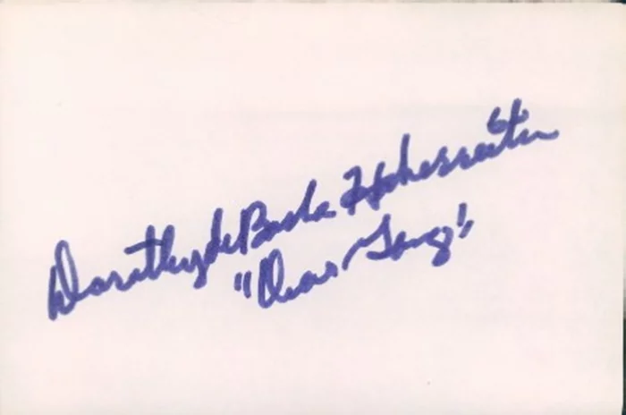 Dorothy DeBorba autograph