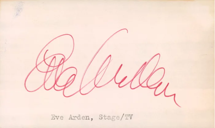 Eve Arden autograph