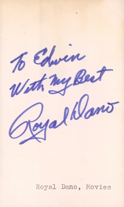 Royal Dano autograph