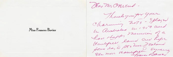 Frances Bavier autograph