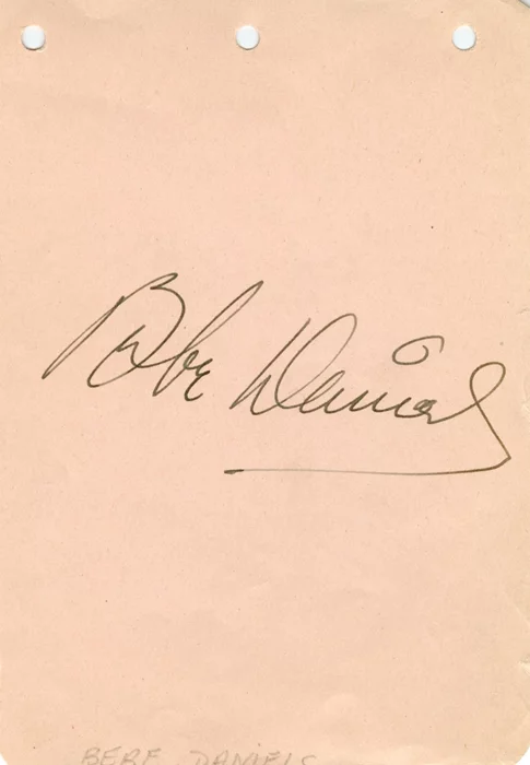 Bebe Daniels autograph