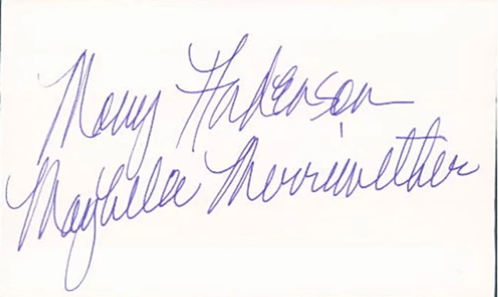 Mary Anderson autograph