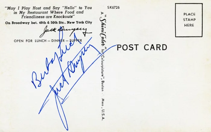 Jack Dempsey autograph