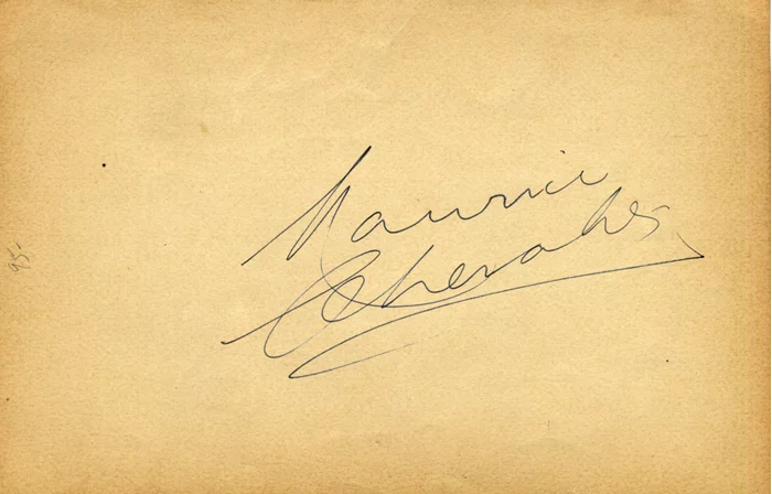 Maurice Chevalier autograph