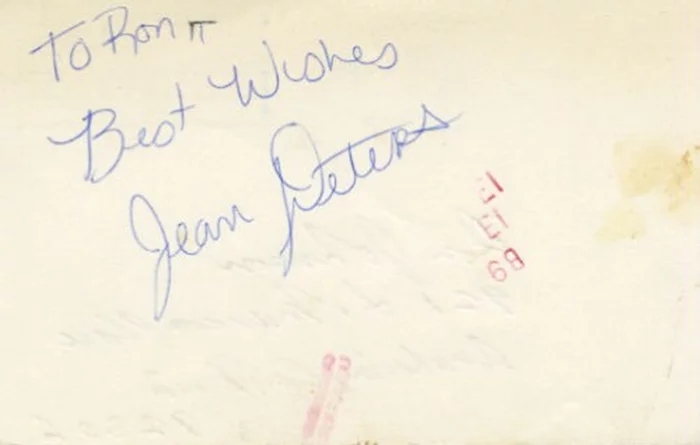 Jean Peters autograph