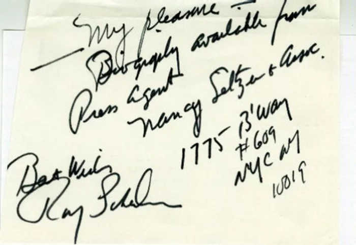 Roy Scheider autograph