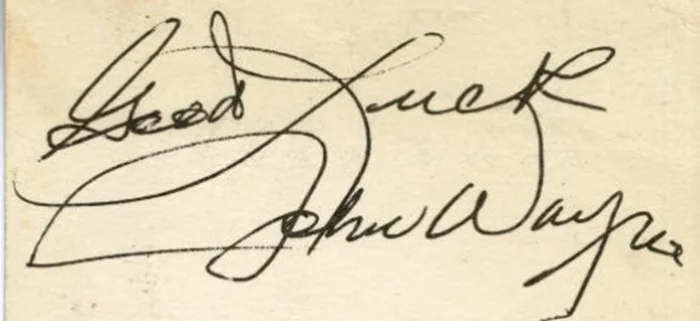 John Wayne autograph
