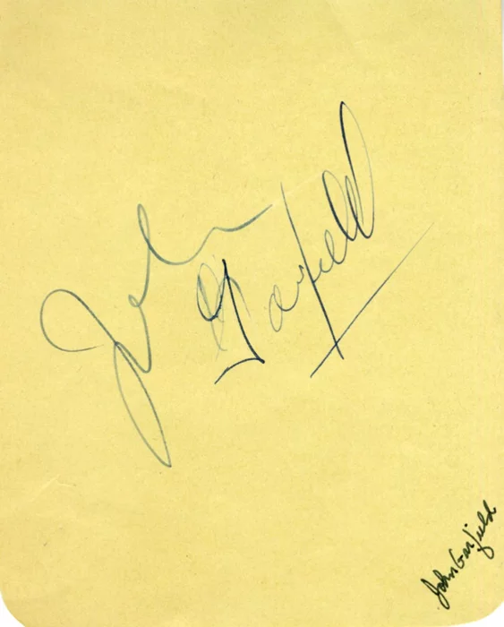 John Garfield autograph