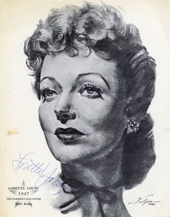 Loretta Young autograph