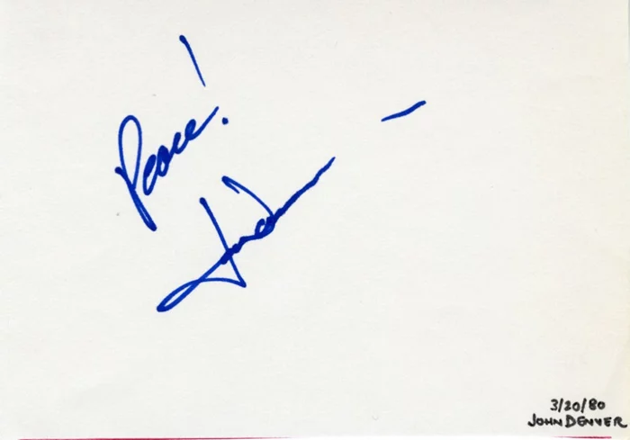 John Denver autograph