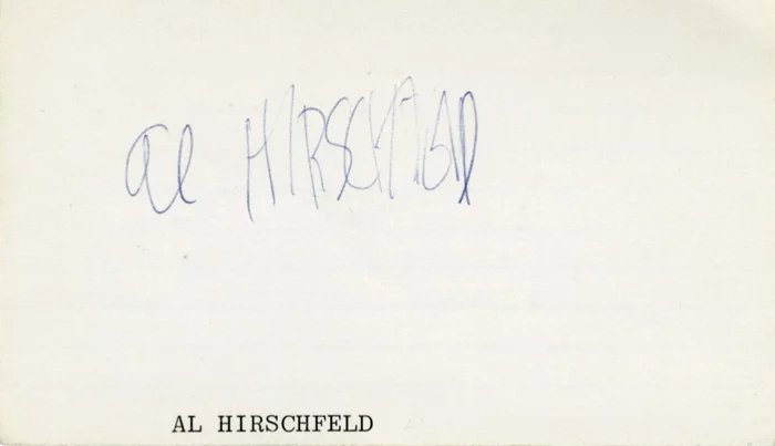 Al Hirschfeld autograph