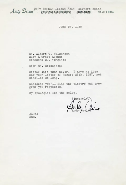 Andy Devine autograph