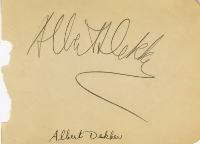 Albert Dekker autograph