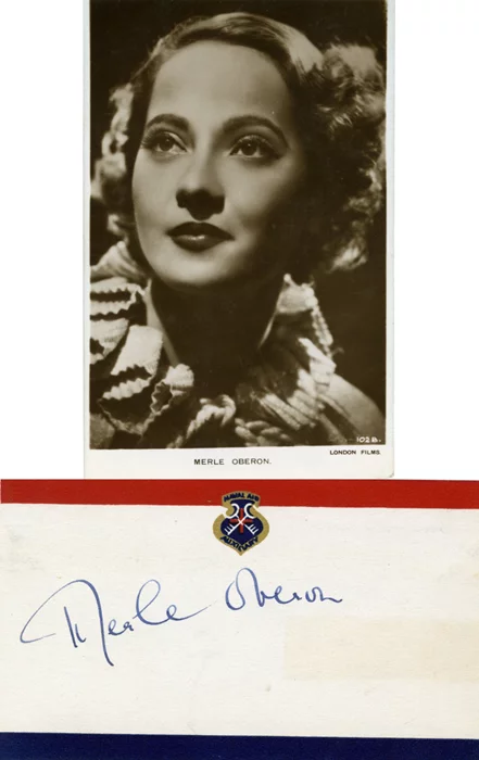 Merle Oberon autograph