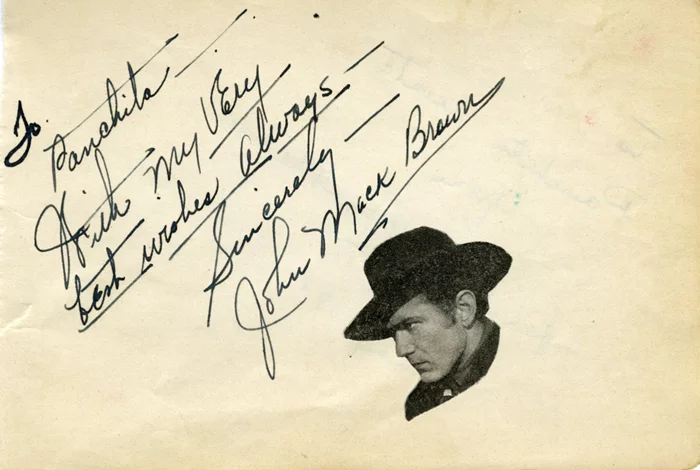 Johnny Mack Brown autograph